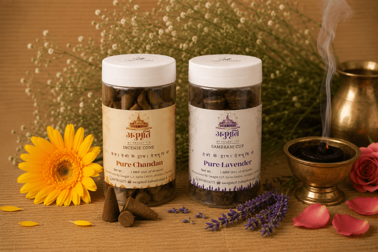 Pure Lavender & Chandan Incense Cones