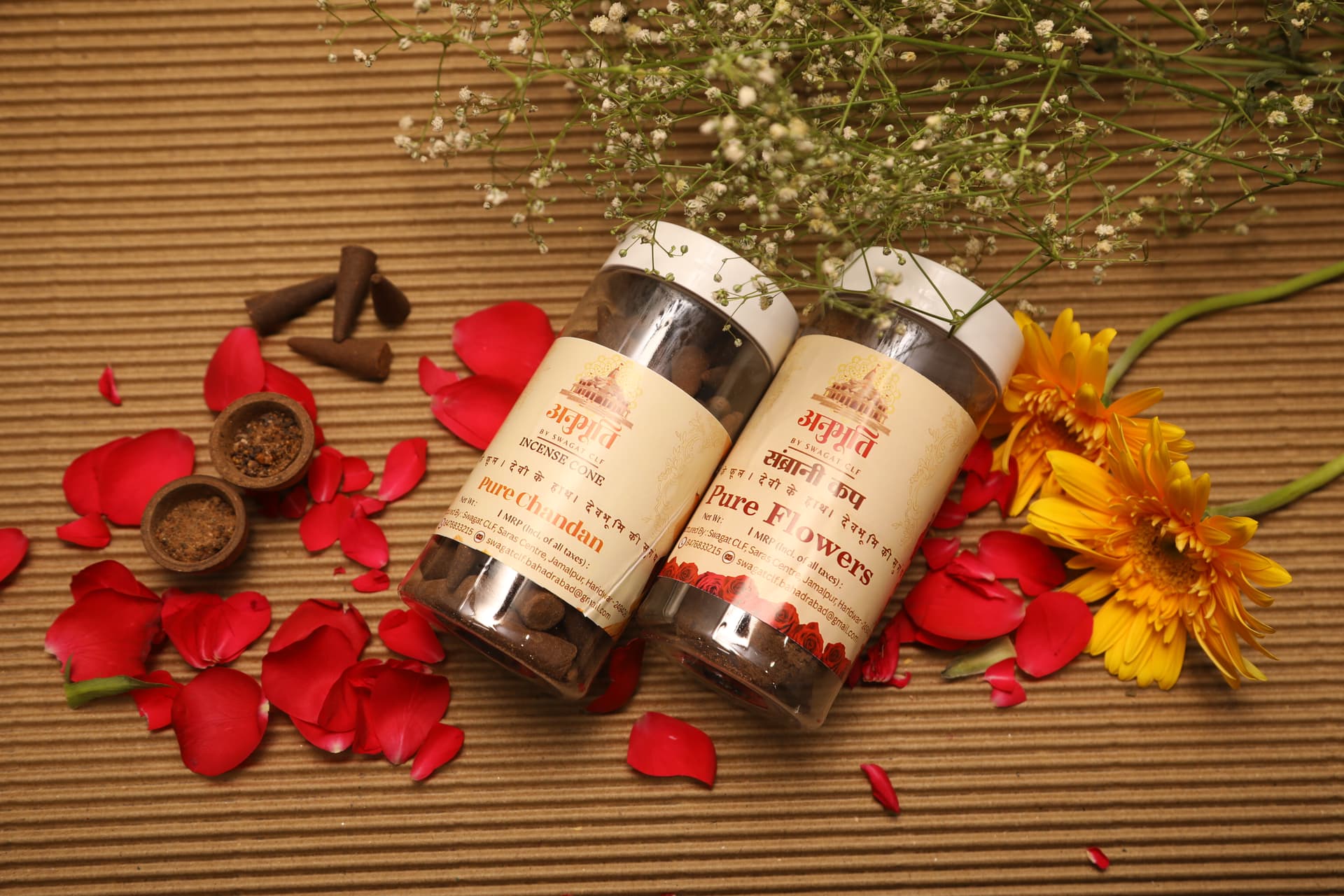 Amrit Dhara incense cone and sambrani cup combination
